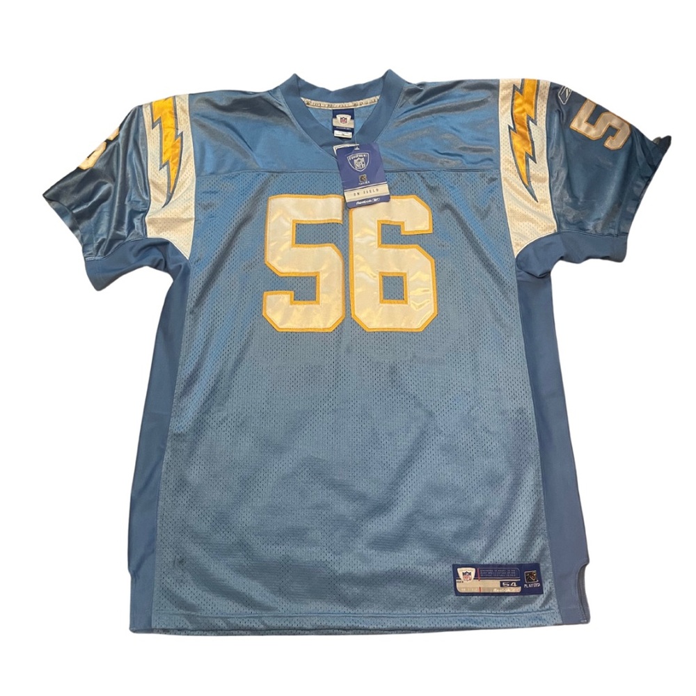NWT REEBOK NFL On Field Chargers Merriman #56 Stitched Blue Jersey - size 54